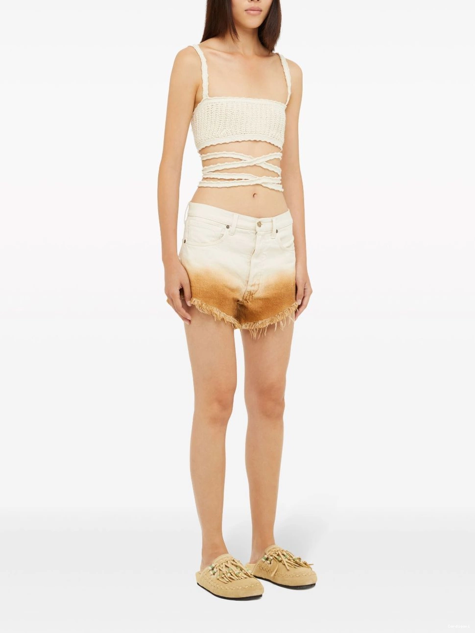 Cheap gradient Hues Women Alanui Bright denim shorts 0430